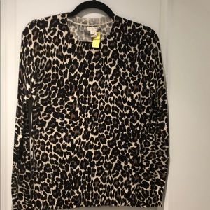 Animal print teddy sweater from J Crew